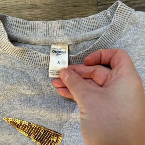 GIRLS UNICORN OSHKOSH PULLOVER SIZE 8 - Picture 2 of 3